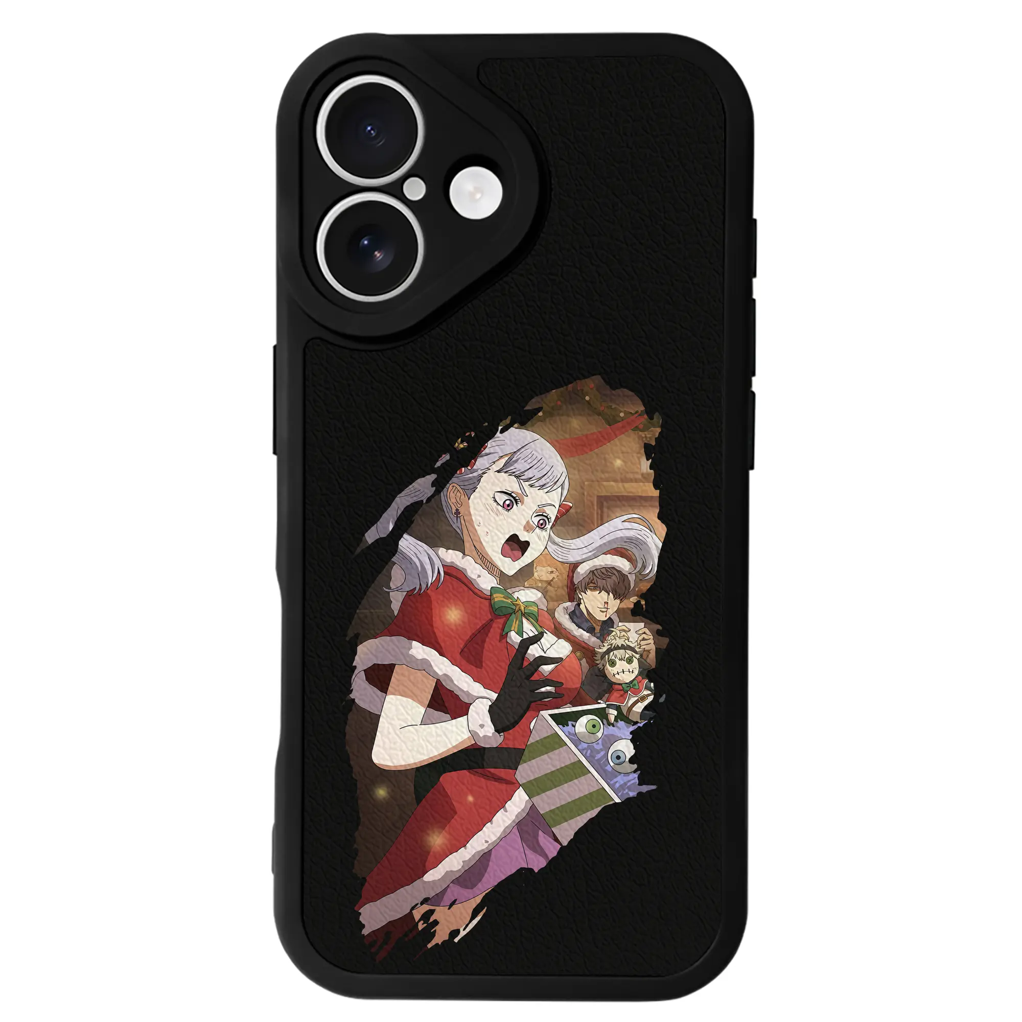 ブラッククローバー グッズ ノエル・シルヴァ - IPhone 16シリーズ対応 ・ シリコンスマホケース ・ レザー調 ・ 高精度フィット ・ 耐衝撃 ・ ワイヤレス充電対応 ・ 精密カット